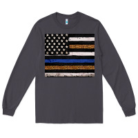 Smoke Back to blue USA flag leopard police 20oz tumbler Long Sleeve Tee - Neo Western