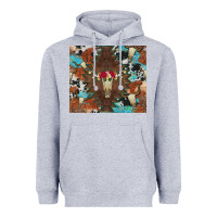 Heather Grey western floral bullskull cowhide and leopard Heavyweight Hoodie - Artiststas