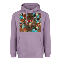 Lavender western floral bullskull cowhide and leopard Heavyweight Hoodie - Artiststas