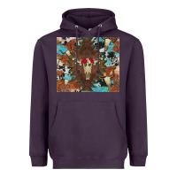 Plum western floral bullskull cowhide and leopard Heavyweight Hoodie - Artiststas