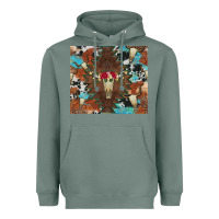 Sage western floral bullskull cowhide and leopard Heavyweight Hoodie - Artiststas