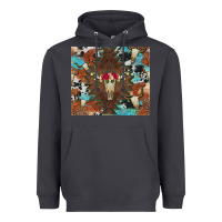 Smoke western floral bullskull cowhide and leopard Heavyweight Hoodie - Artiststas