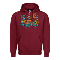 Burgundy teaching my tribe Zipper Hoodie - AdoDesignShop