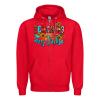 Red teaching my tribe Zipper Hoodie - AdoDesignShop