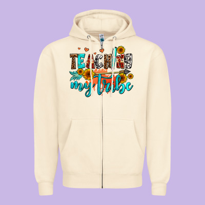 Teaching My Tribe Zipper Hoodie Designed By Adodesignshop