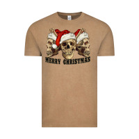 Vintage Coffee Merry Christmas Skulls Vintage Tee - RanaPortraitStore