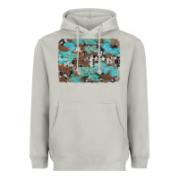 Moon Dust western cowhide and leopard with turquoise background Heavyweight Hoodie - Artiststas