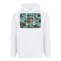 White western cowhide and leopard with turquoise background Heavyweight Hoodie - Artiststas