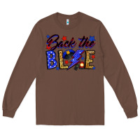 Chestnut Back the blue with lightning bolt Long Sleeve Tee - Neo Western