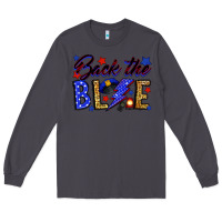 Smoke Back the blue with lightning bolt Long Sleeve Tee - Neo Western