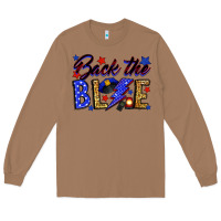 Toasted Coconut Back the blue with lightning bolt Long Sleeve Tee - Neo Western