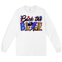 White Back the blue with lightning bolt Long Sleeve Tee - Neo Western