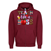 Burgundy teach like a boss Zipper Hoodie - AdoDesignShop