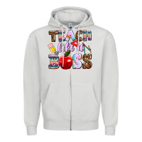 Dove Grey teach like a boss Zipper Hoodie - AdoDesignShop