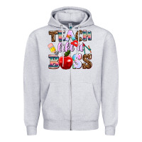 Heather Grey teach like a boss Zipper Hoodie - AdoDesignShop