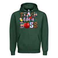 Sports Green teach like a boss Zipper Hoodie - AdoDesignShop