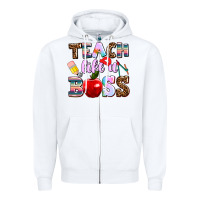 White teach like a boss Zipper Hoodie - AdoDesignShop