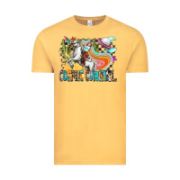 Vintage Mustard cosmic cowgirl Vintage Tee - Zillion Design Studio