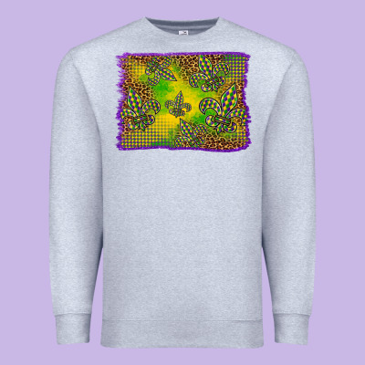Mardi Gras Background Premium Sweatshirt Designed By Barkaloodesign