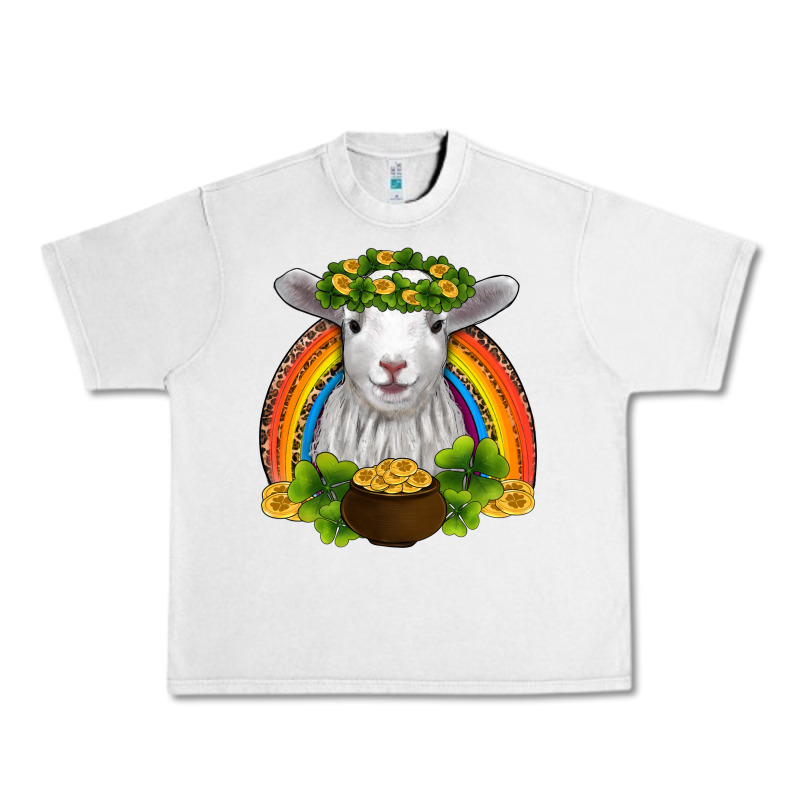 St Patricks Day Baby Sheep Shamrocks Gold Rainbow Urban Heavy Tee by RanaPortraitStore | Teevron