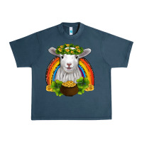 Midnight Navy st patricks day baby sheep shamrocks gold rainbow Urban Heavy Tee - RanaPortraitStore