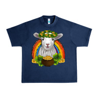 Navy st patricks day baby sheep shamrocks gold rainbow Urban Heavy Tee - RanaPortraitStore