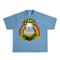 Pebble Blue st patricks day baby sheep shamrocks gold rainbow Urban Heavy Tee - RanaPortraitStore