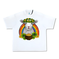 White st patricks day baby sheep shamrocks gold rainbow Urban Heavy Tee - RanaPortraitStore