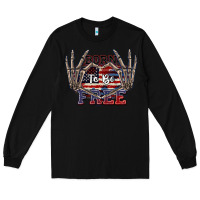 Black Born to be free 4th of July Long Sleeve Tee - CowGirlArtShop