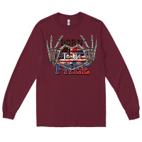 Burgundy Born to be free 4th of July Long Sleeve Tee - CowGirlArtShop