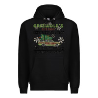 Black christmas tree farm Premium Hoodie - MaliasSmallBusiness