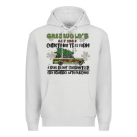 Dove Grey christmas tree farm Premium Hoodie - MaliasSmallBusiness