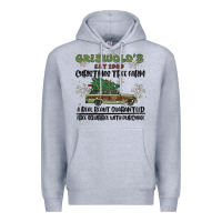 Heather Grey christmas tree farm Premium Hoodie - MaliasSmallBusiness
