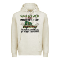 Oatmeal Heather christmas tree farm Premium Hoodie - MaliasSmallBusiness
