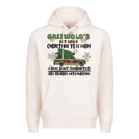 Pale Pink christmas tree farm Premium Hoodie - MaliasSmallBusiness