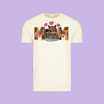 Vintage Tee Mom Bear With Sunflowers