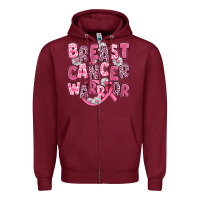 Burgundy breast cancer warrior Zipper Hoodie - JahusDesignShop