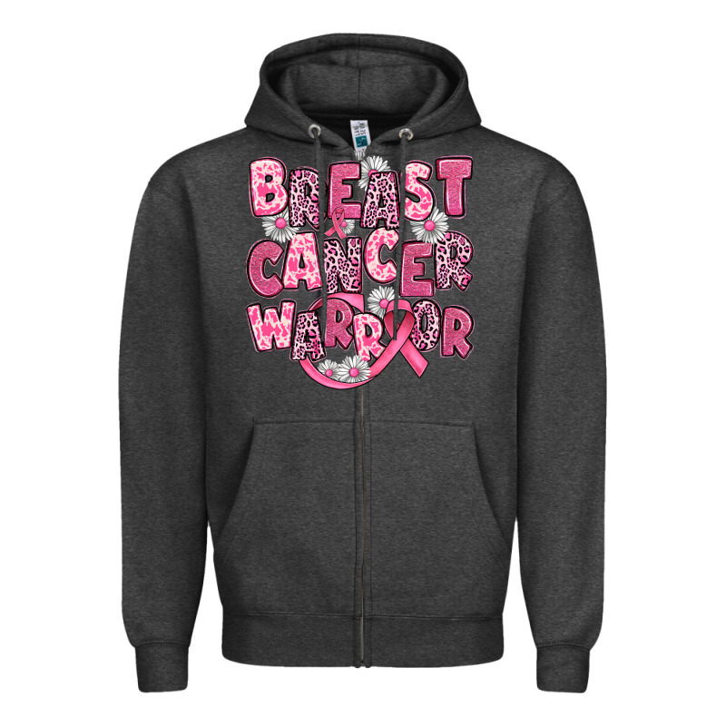 Breast Cancer Warrior Zipper Hoodie by JahusDesignShop | Teevron