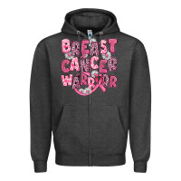 Charcoal Heather breast cancer warrior Zipper Hoodie - JahusDesignShop