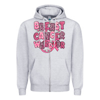 Heather Grey breast cancer warrior Zipper Hoodie - JahusDesignShop
