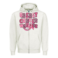 Oatmeal Heather breast cancer warrior Zipper Hoodie - JahusDesignShop