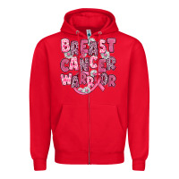 Red breast cancer warrior Zipper Hoodie - JahusDesignShop