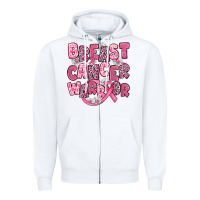 White breast cancer warrior Zipper Hoodie - JahusDesignShop