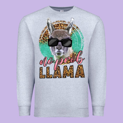 Western No Prob Llama Premium Sweatshirt Designed By Lillyallendesigns