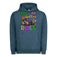 Pigment Midnight Navy let the good times roll with mardi gras monster tr Urban Hoodie - LillyAllenDesigns