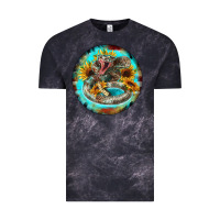 Cloud Black rattlesnake and sunflower Vintage Tee - BarkalooDesign