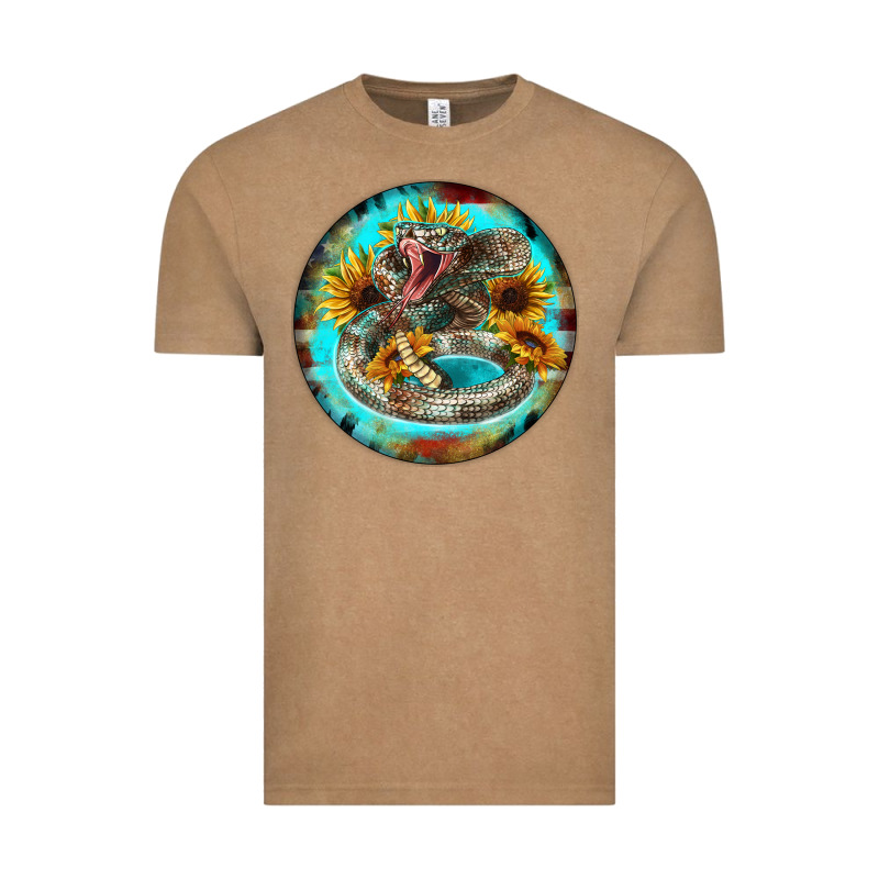 Rattlesnake And Sunflower Vintage Tee by BarkalooDesign | Teevron