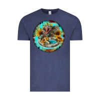 Vintage Denim rattlesnake and sunflower Vintage Tee - BarkalooDesign