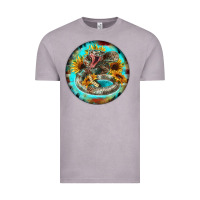 Vintage Zinc rattlesnake and sunflower Vintage Tee - BarkalooDesign