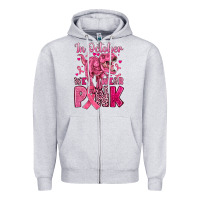 Heather Grey in october we wear pink dinosaur Zipper Hoodie - JahusDesignShop